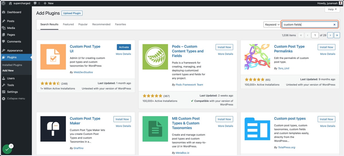 Click on Search Plugins