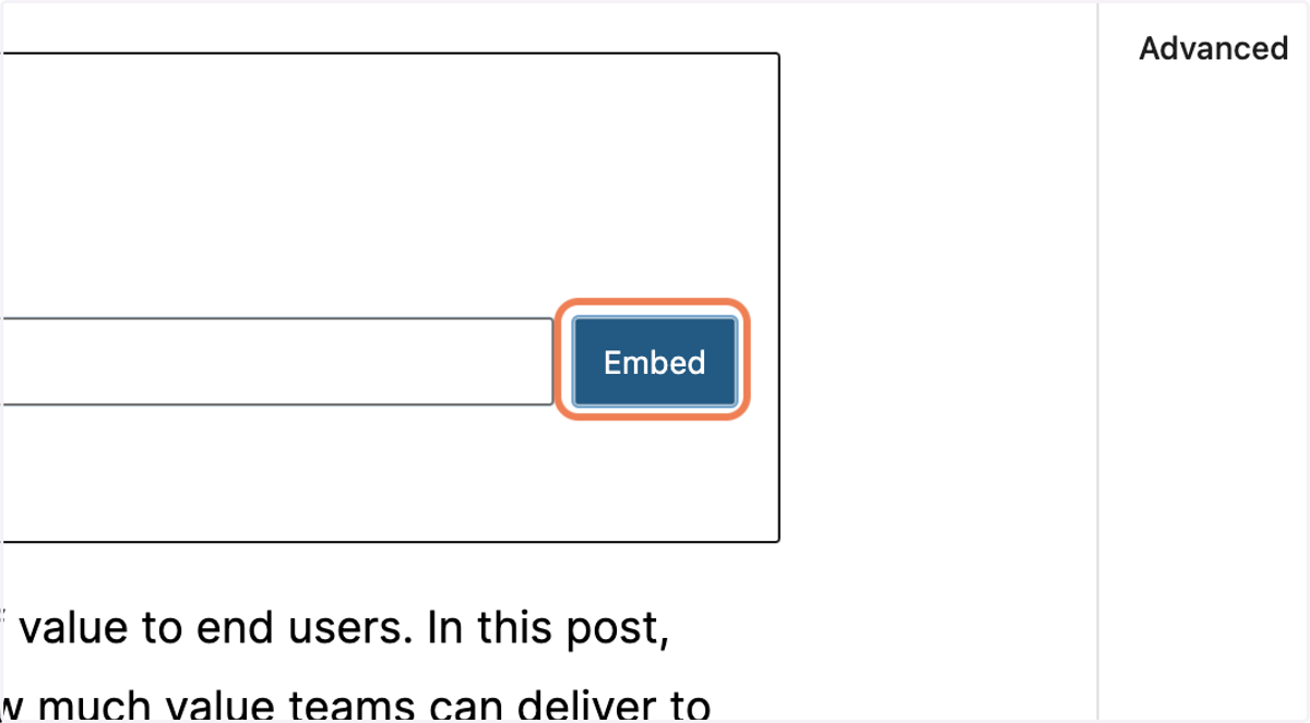 Paste the Regular URL of the Video You Want and Click on Embed