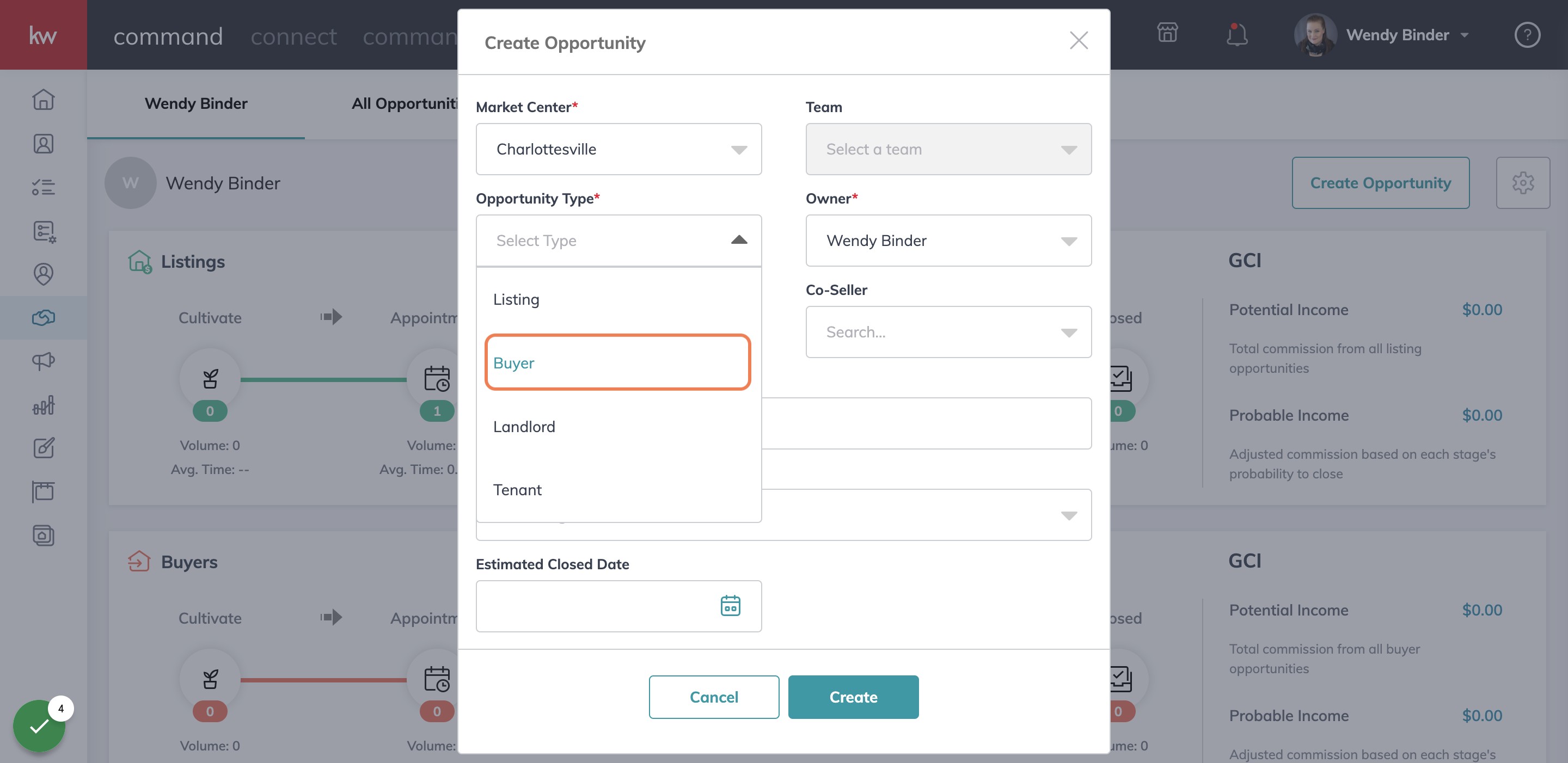 Select Opportunity Type