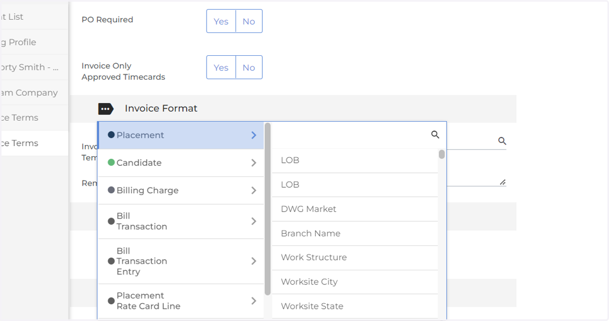 Click on "Group Invoice By"