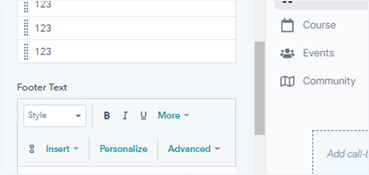 Edit "Footer Text"