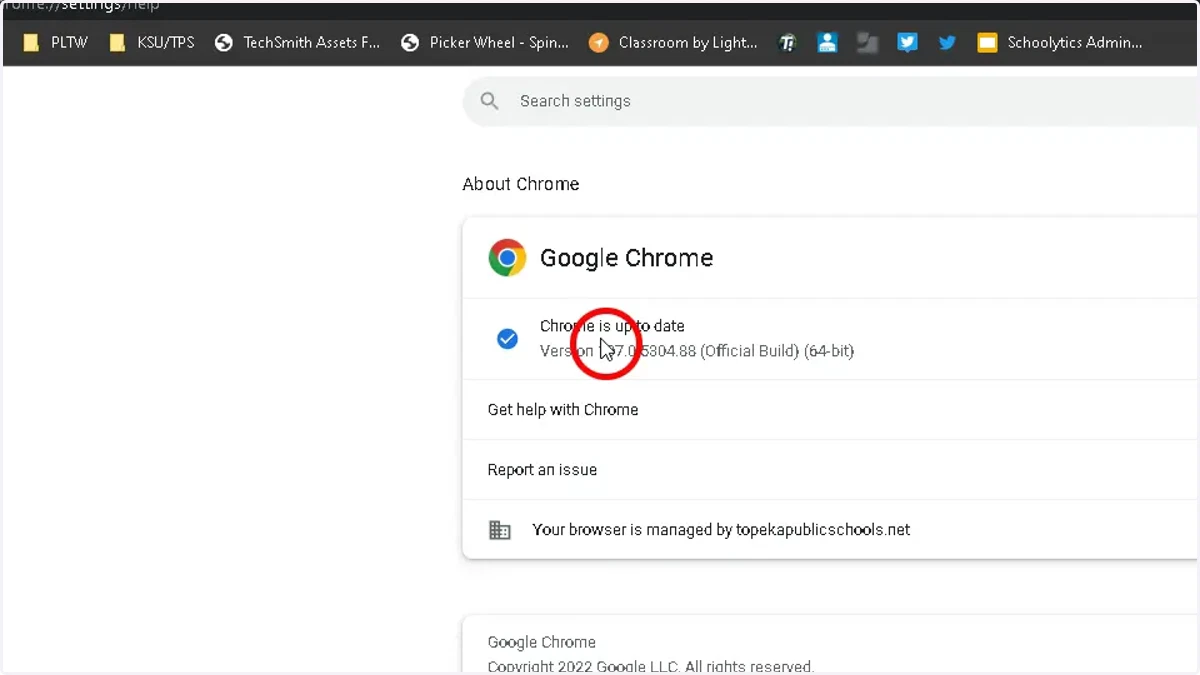 Chrome will automatically check if an update is available. If one is available the update will automtically download. You will see the progress here. When the download is complete, you will see a "Relaunch" button to the right. Click that button to i