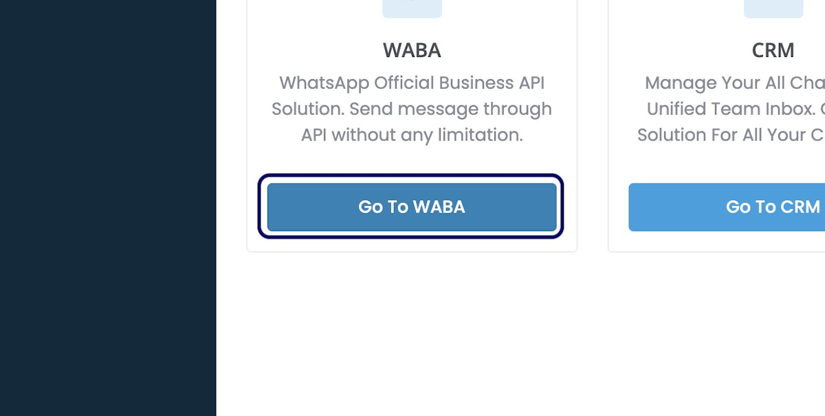 Click on Go To WABA