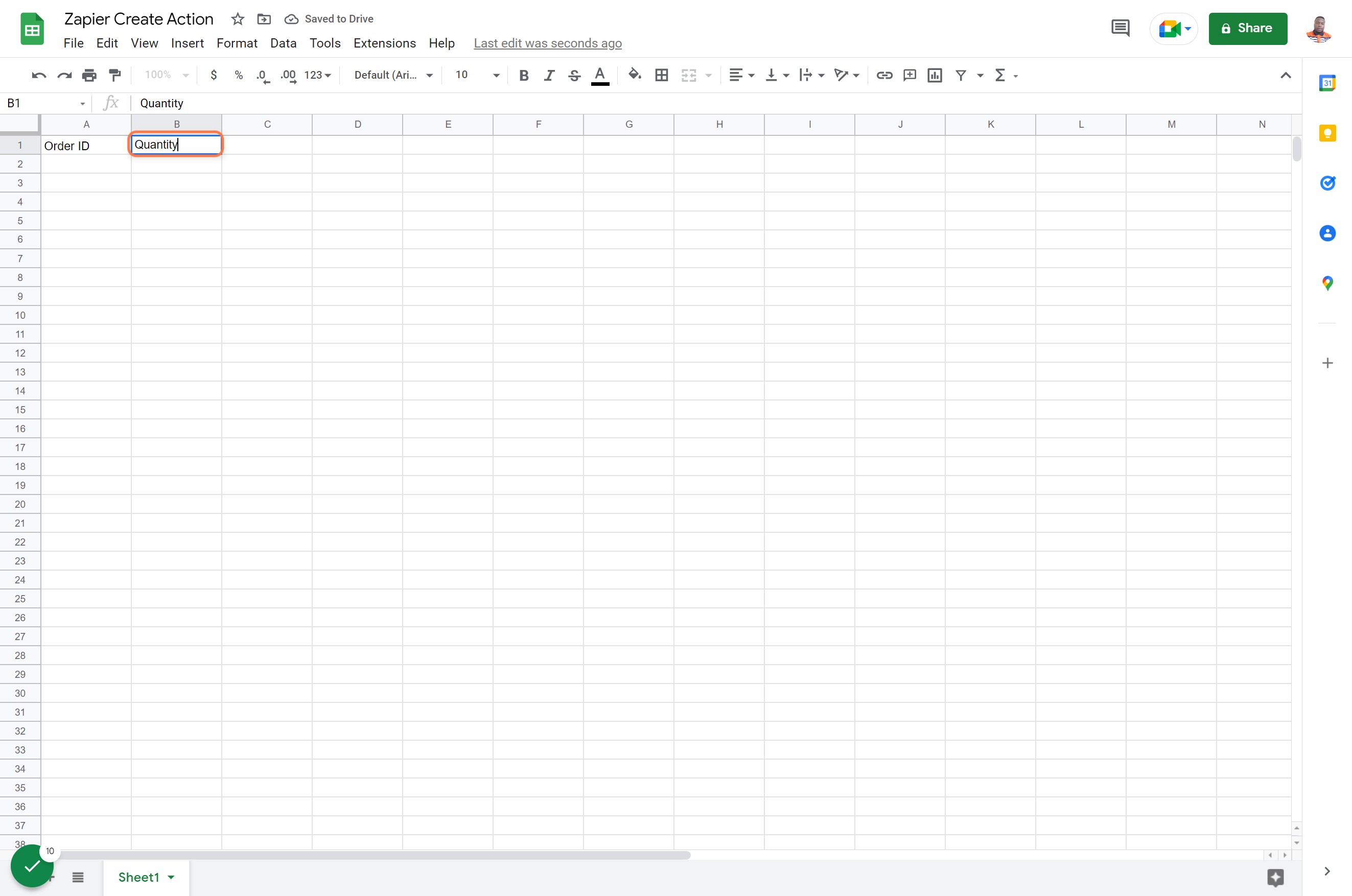 Create Quantity column