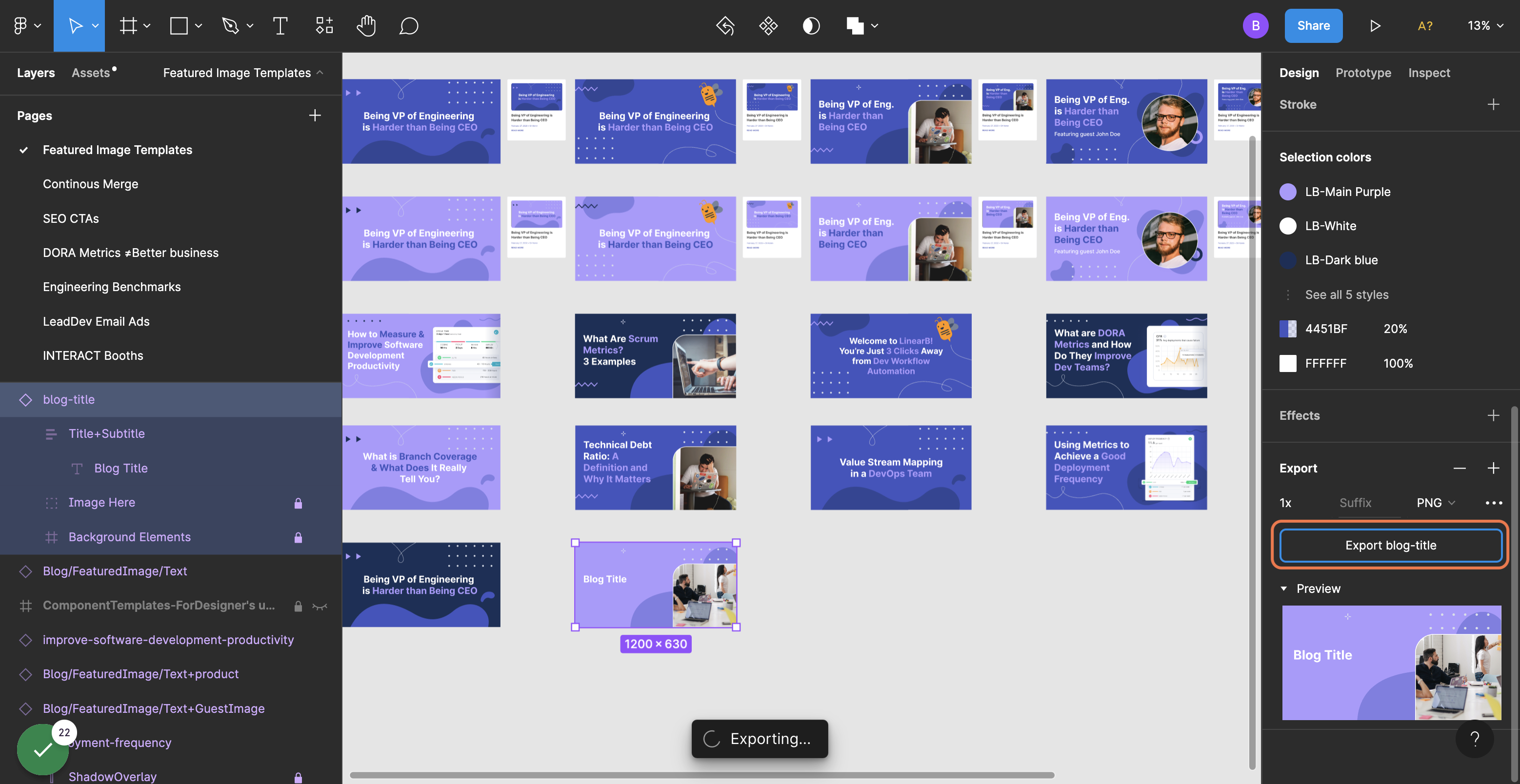 Click on Export blog-title
