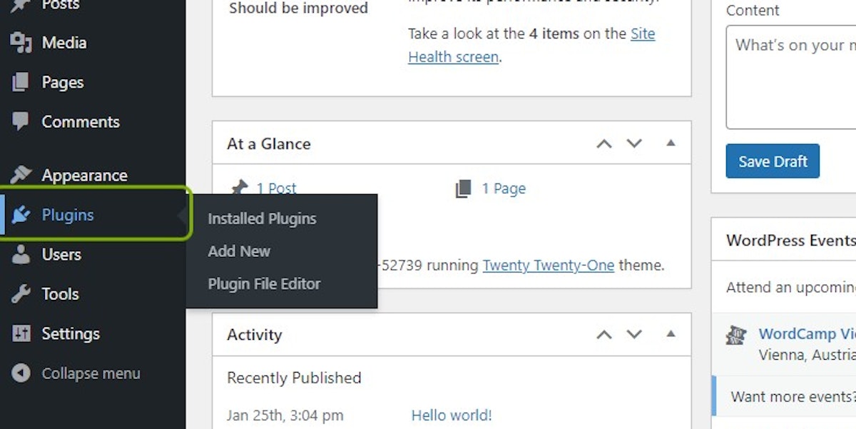 Go to the WP > Plugins > Installed Plugins page on your MainWP Dashboard site