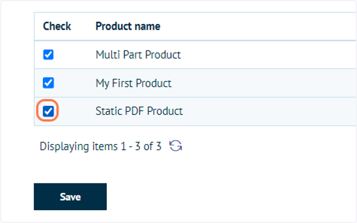Select the products to add to this category
