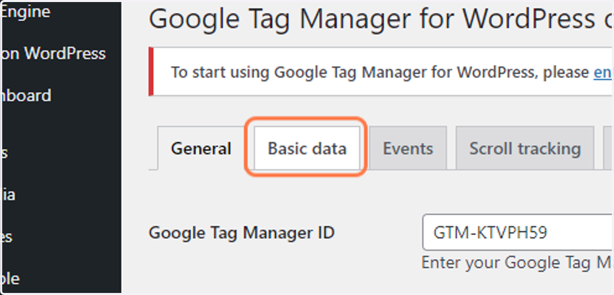 Click on Basic data