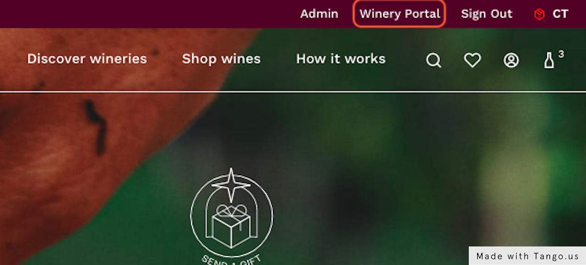 Click on Winery Portal