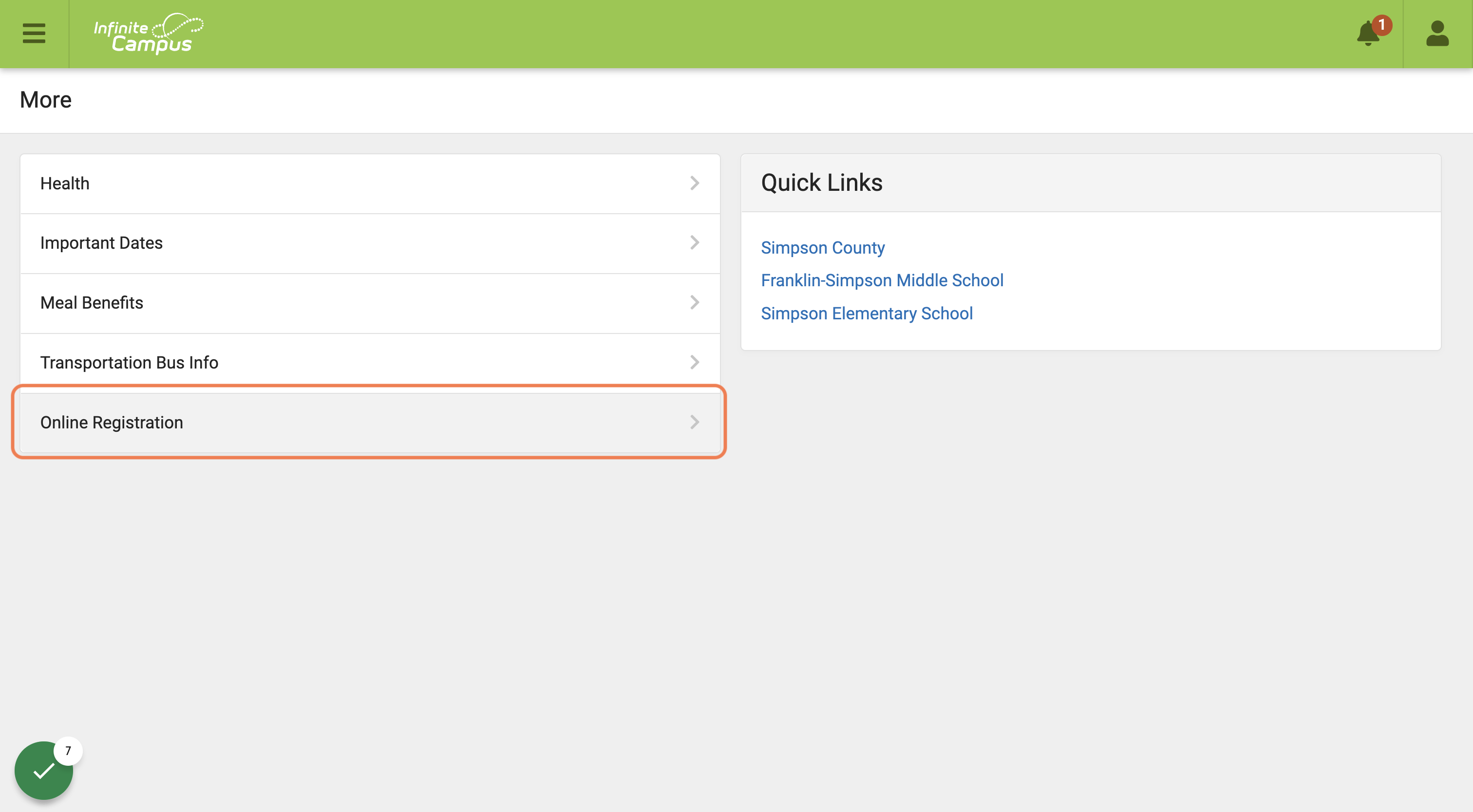 Click on Online Registration