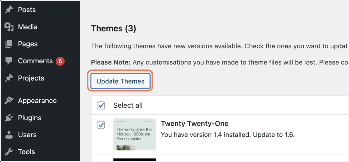 How to safely update WordPress Themes