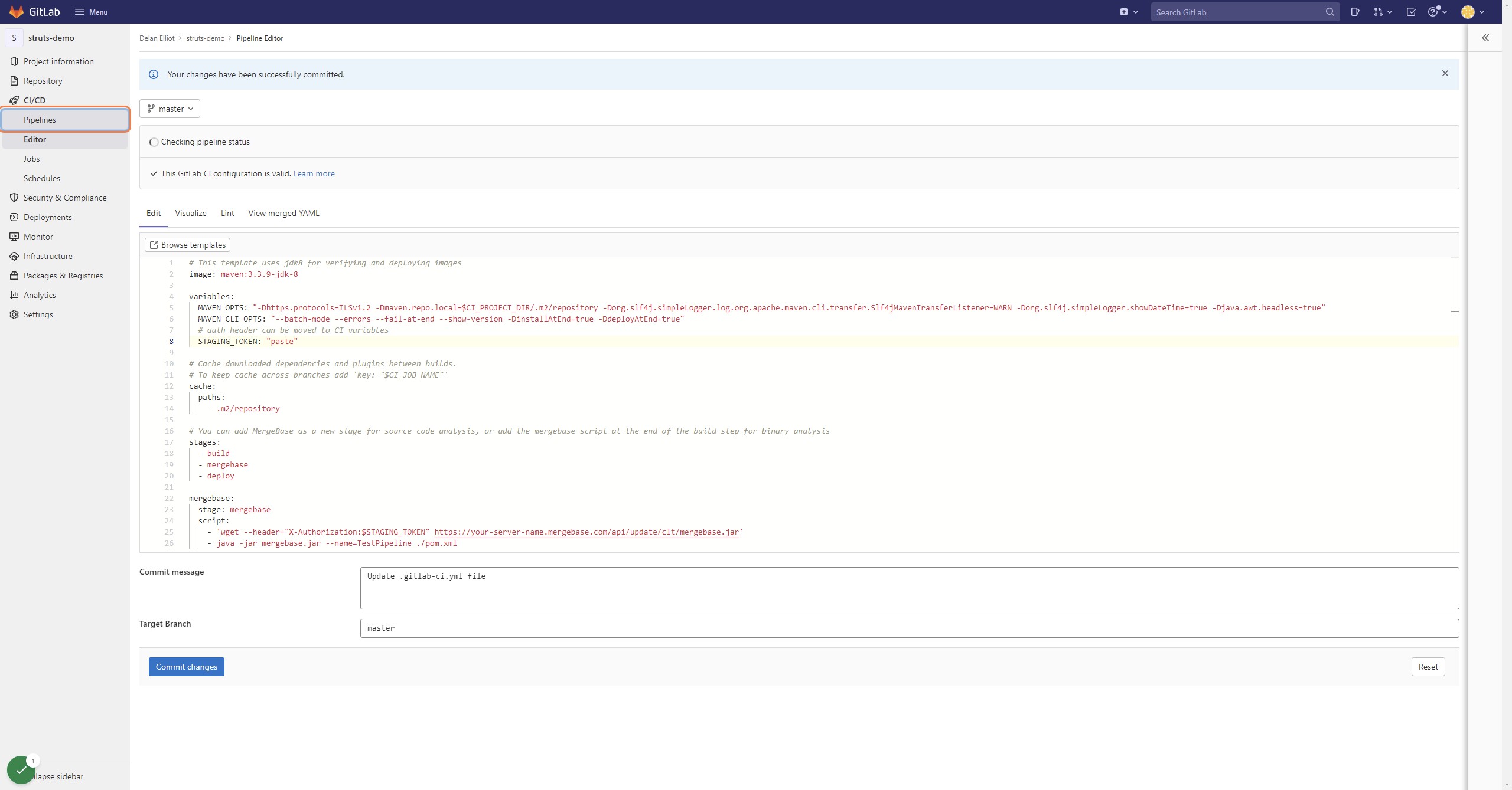 Click on Pipelines