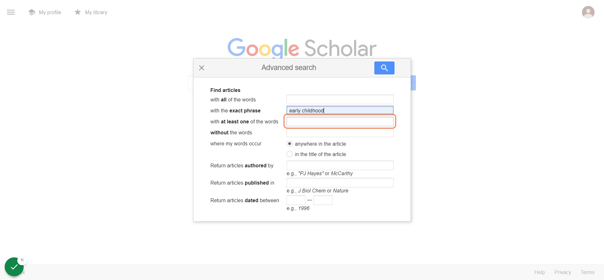 Type your key words or phrases and search.