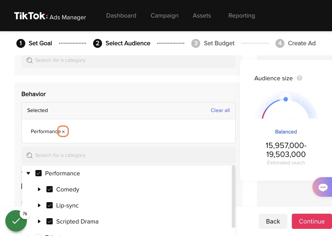 Click on Performance