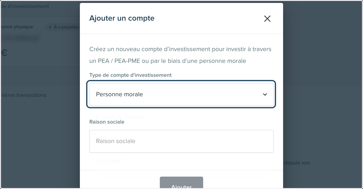 Cliquer sur le menu déroulant.