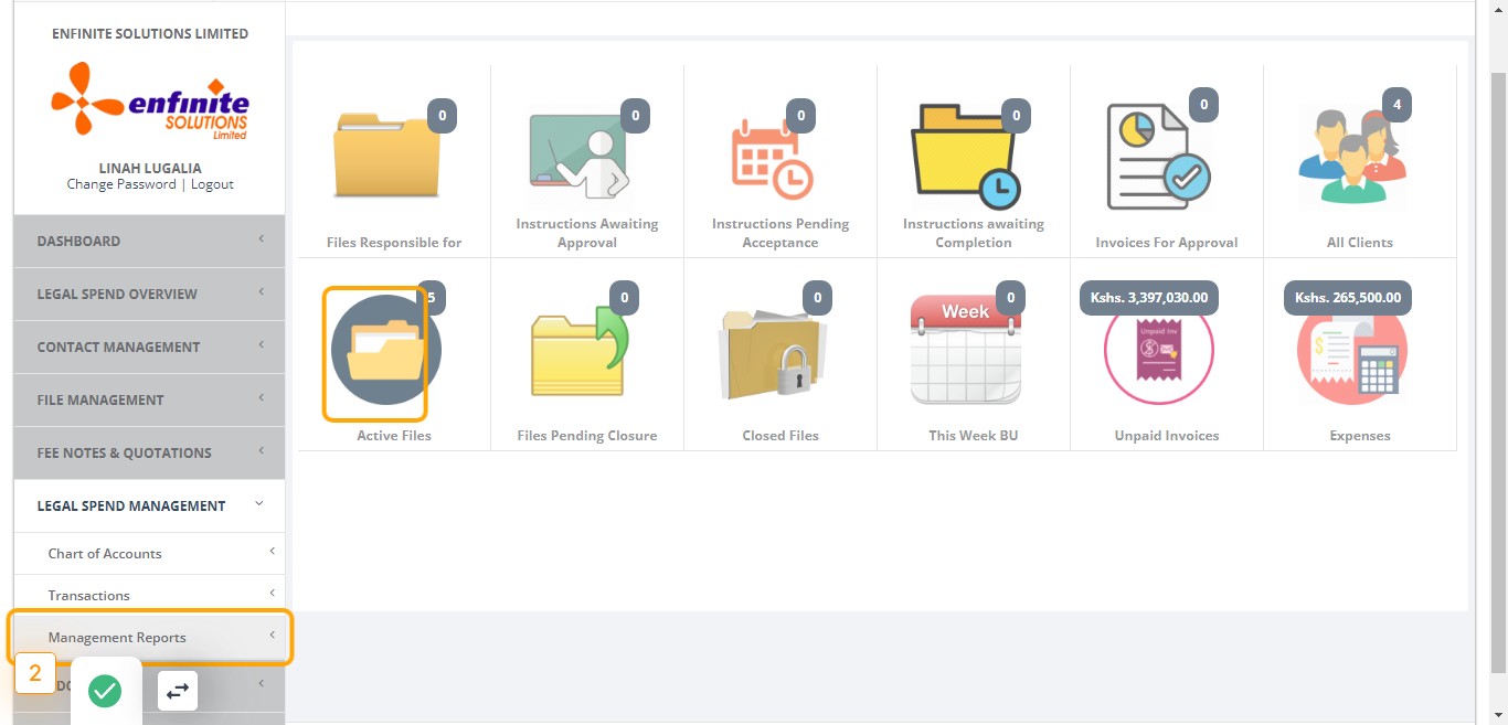 Click on Management Reports link