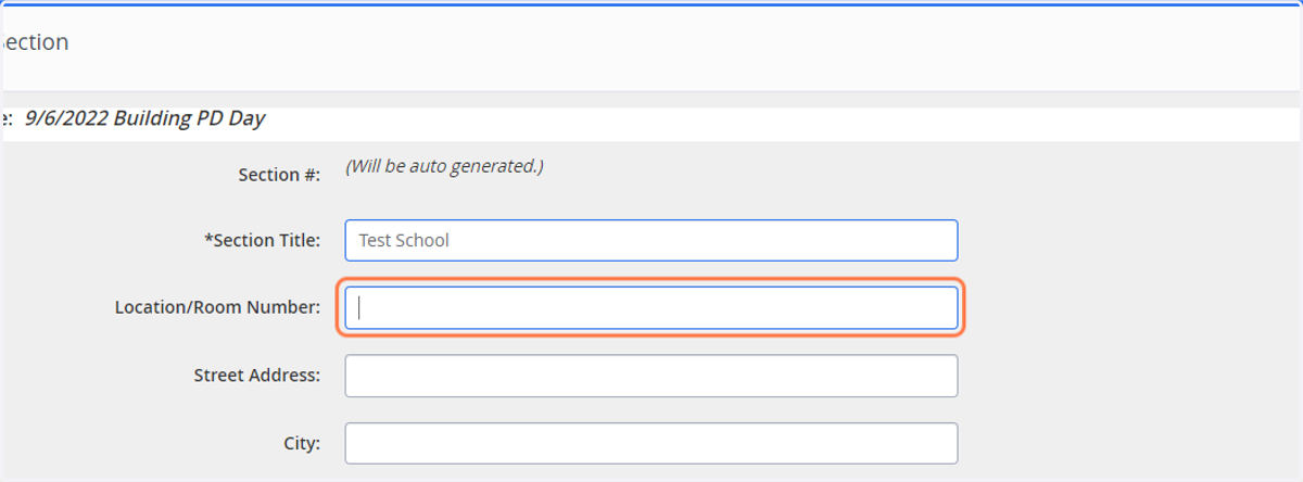 Type school name