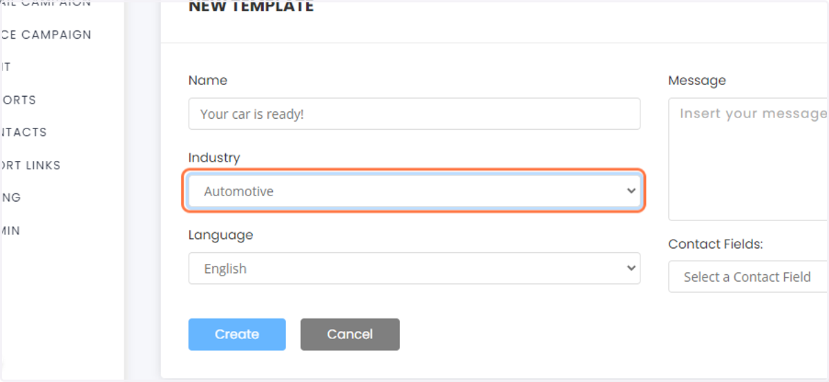 Select the appropriate industry