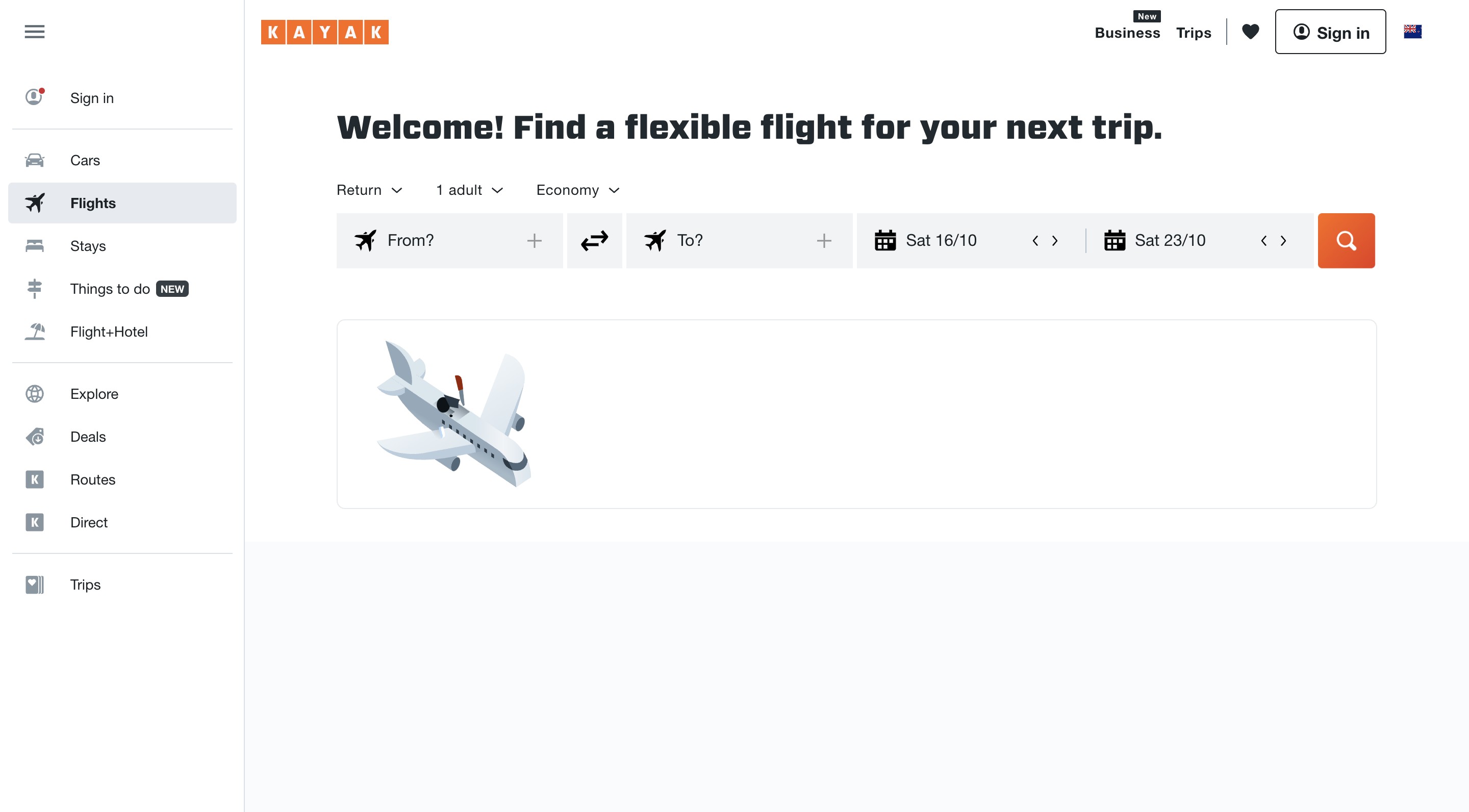 Click on Flights