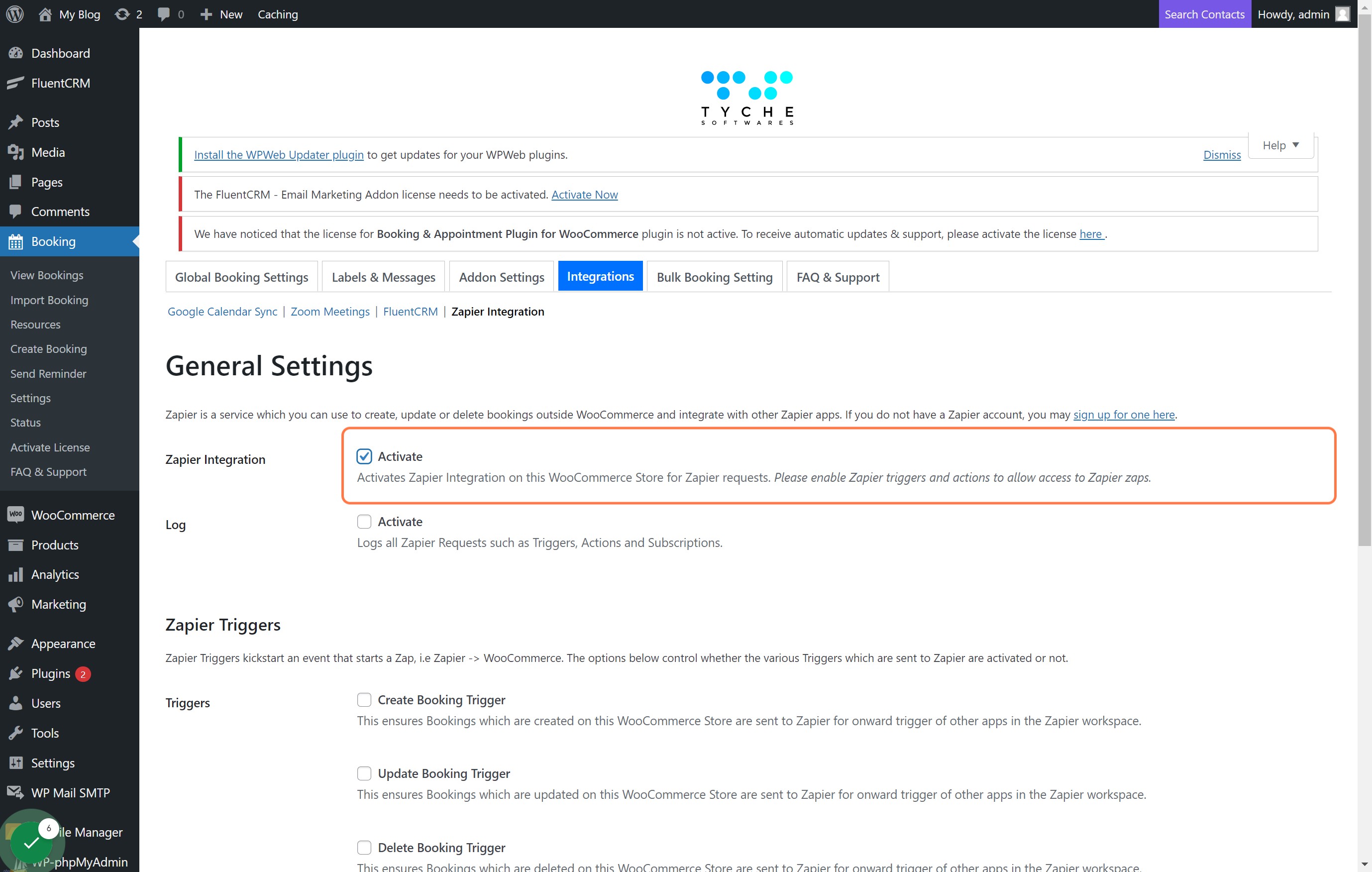 Check Activate Zapier Integration