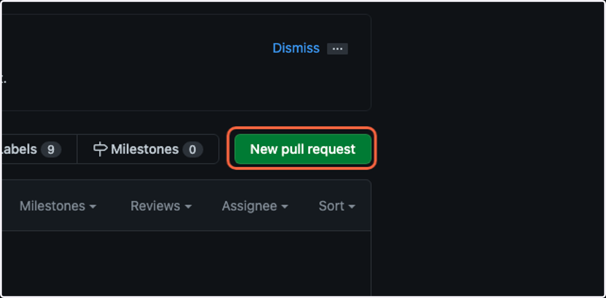 Click on New pull request