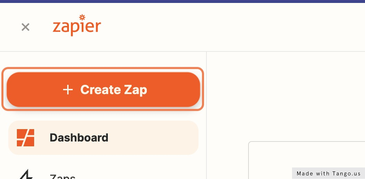 Click on "Create Zap"