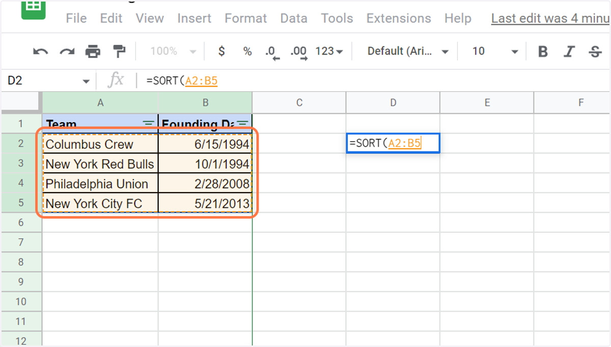 Select your columns to sort (without headers)