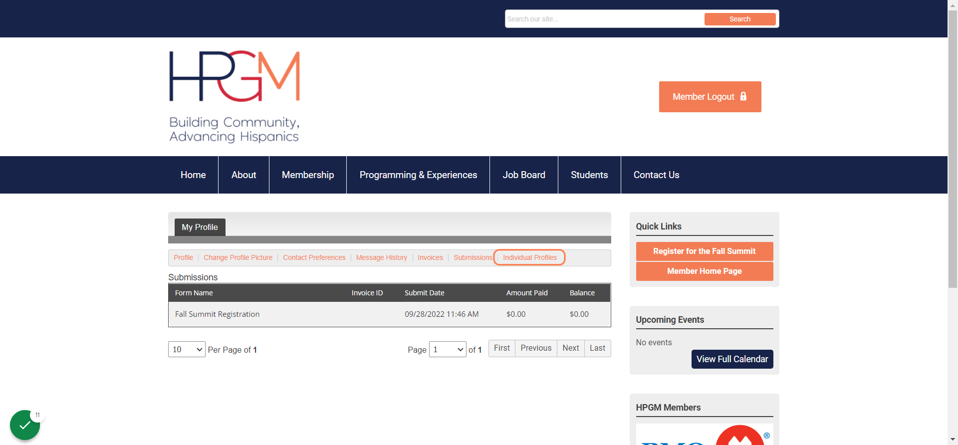 Click on Individual Profiles