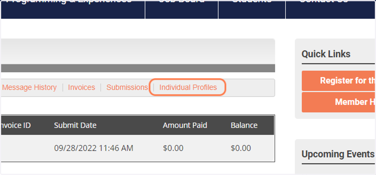 Click on Individual Profiles