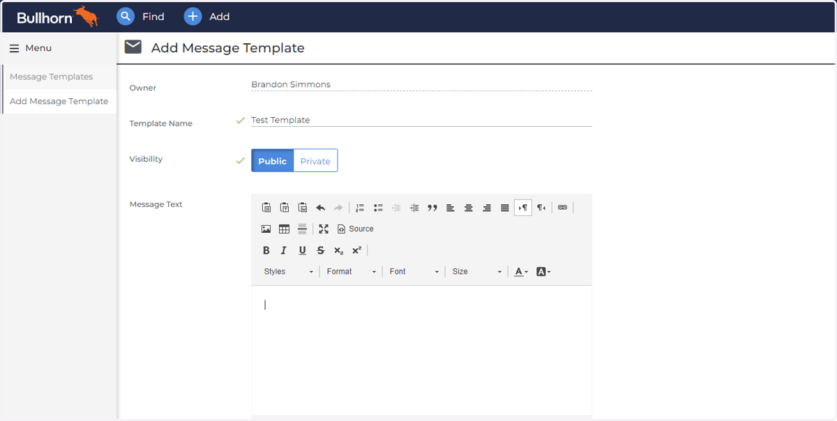 Create or Paste your message text from another source