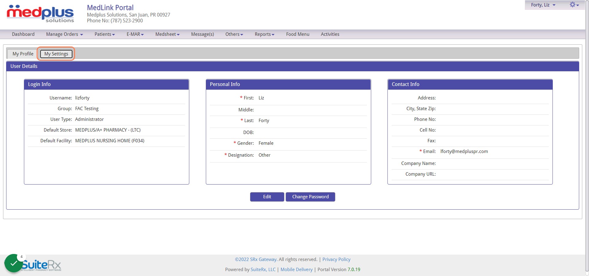 Click en My Settings