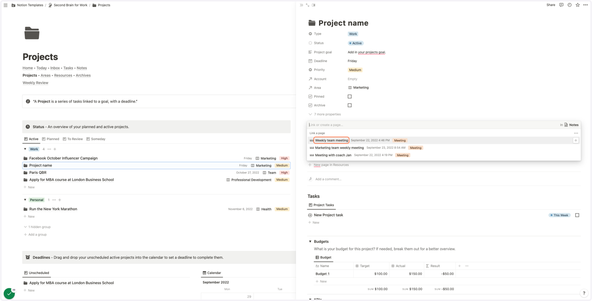 Add related Notes to the project if needed