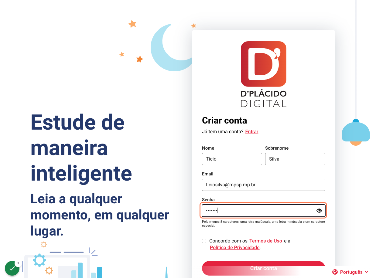 Crie uma senha forte