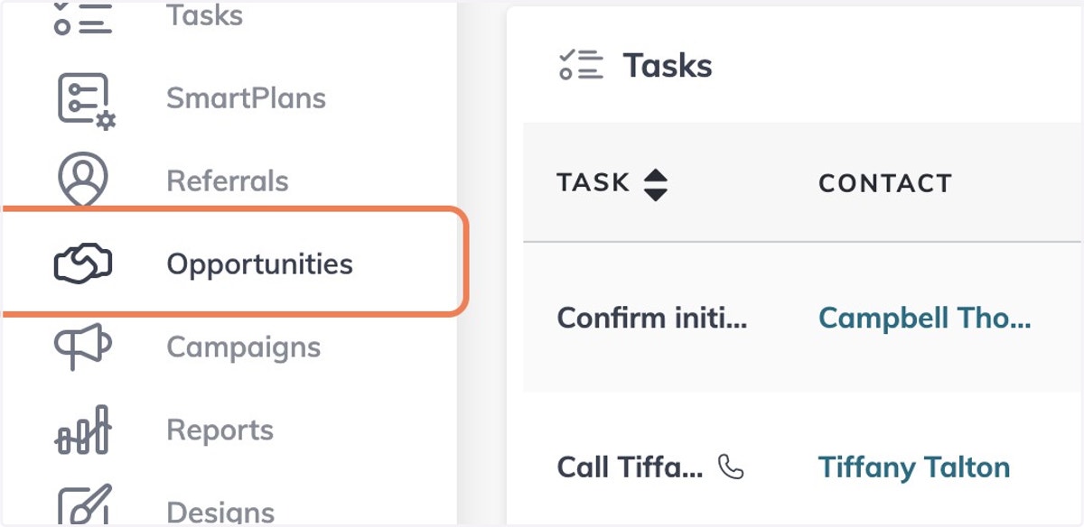 Click on Opportunities