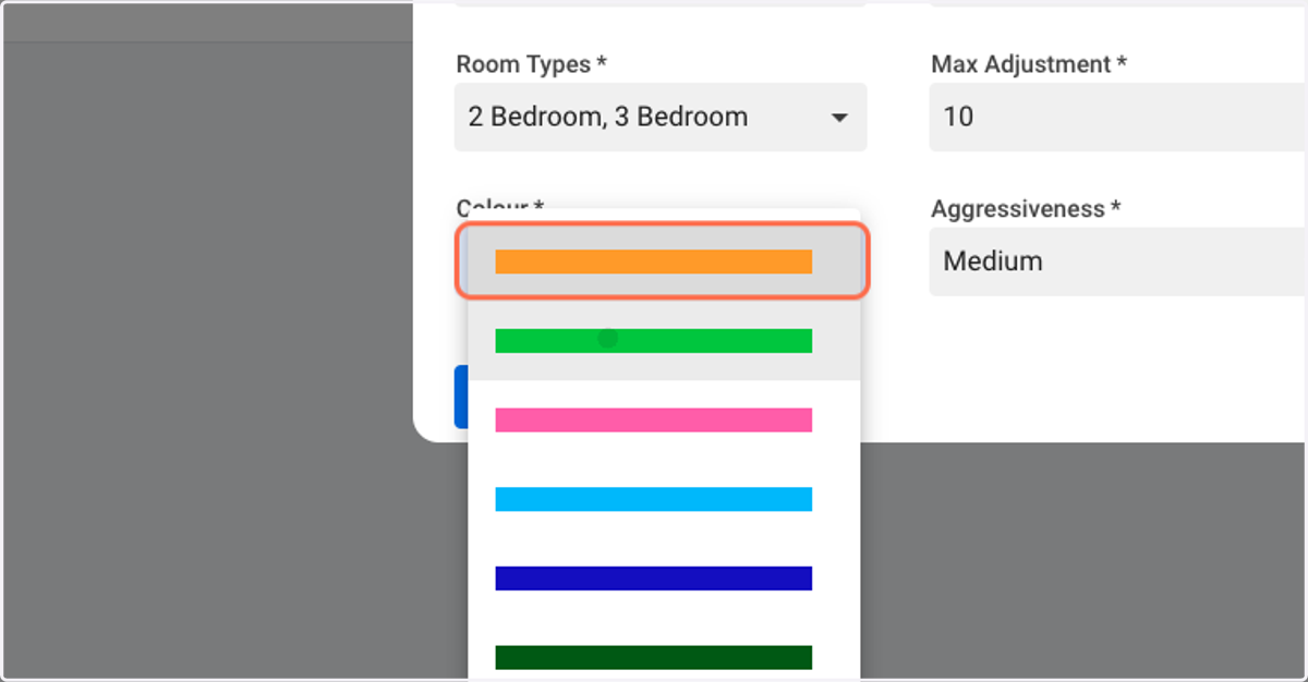 Assign a colour to the "Large Rooms" Yielding Tag.