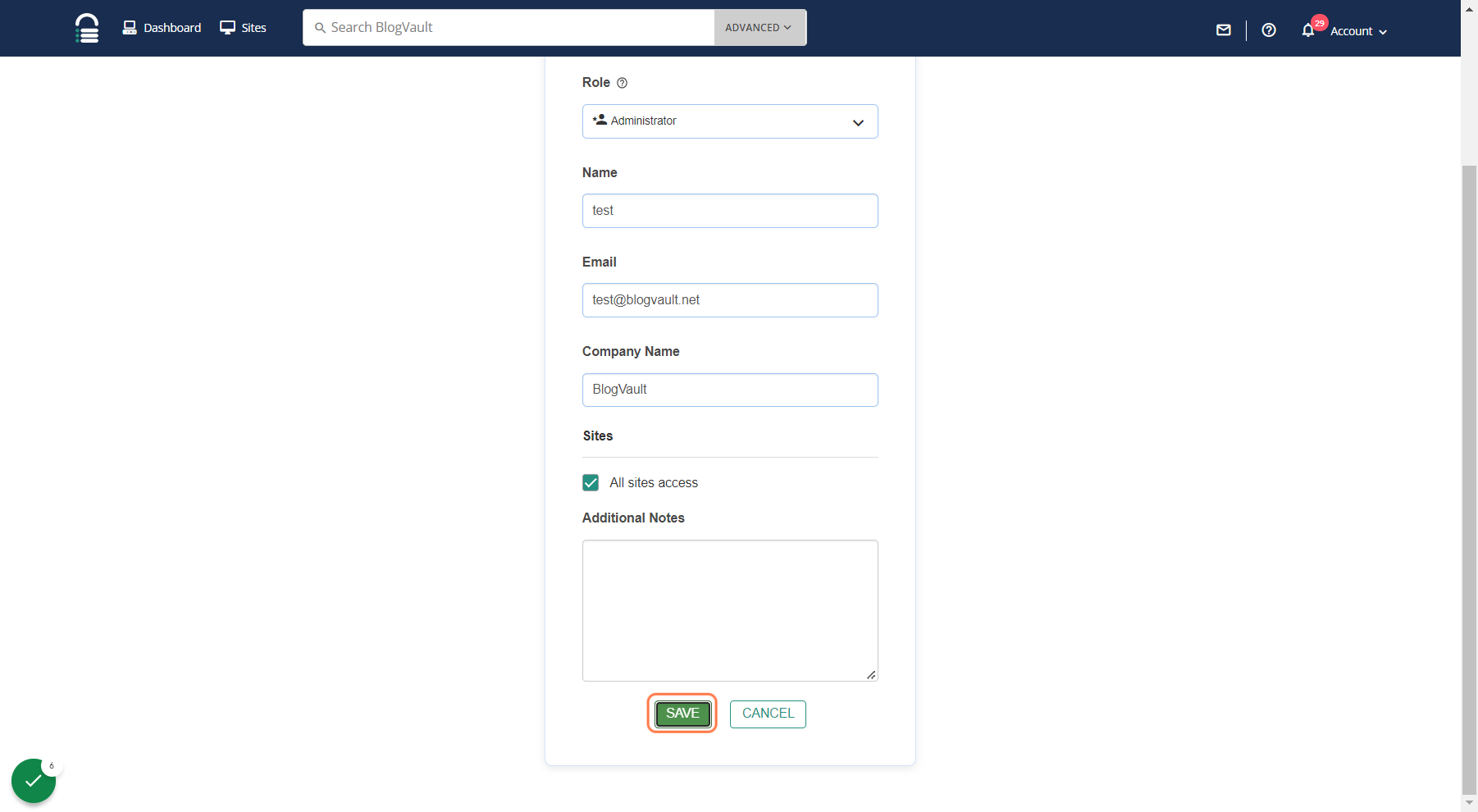 Click on SAVE to add the team member
