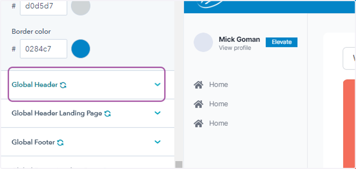 Select Global Header