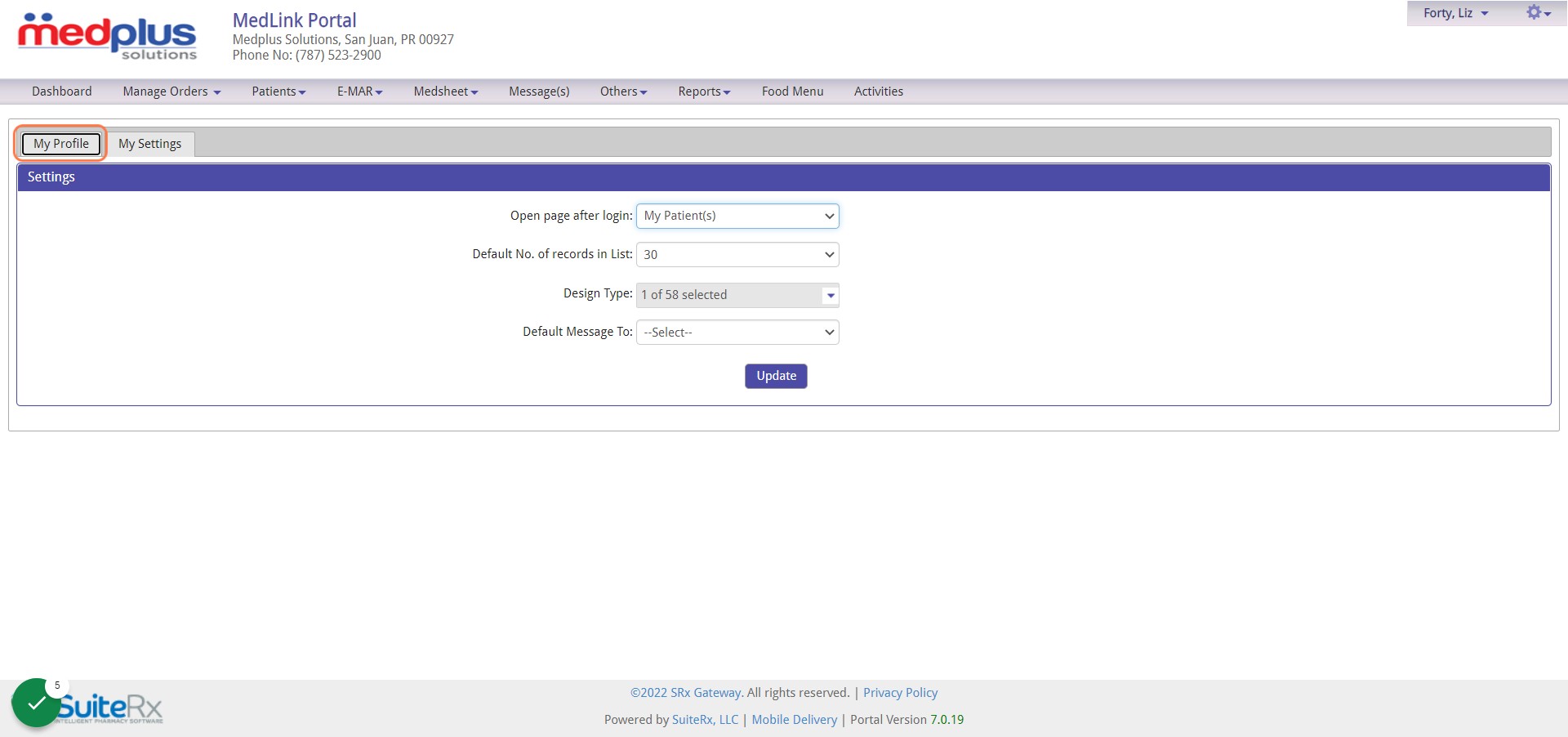 Click en My Profile