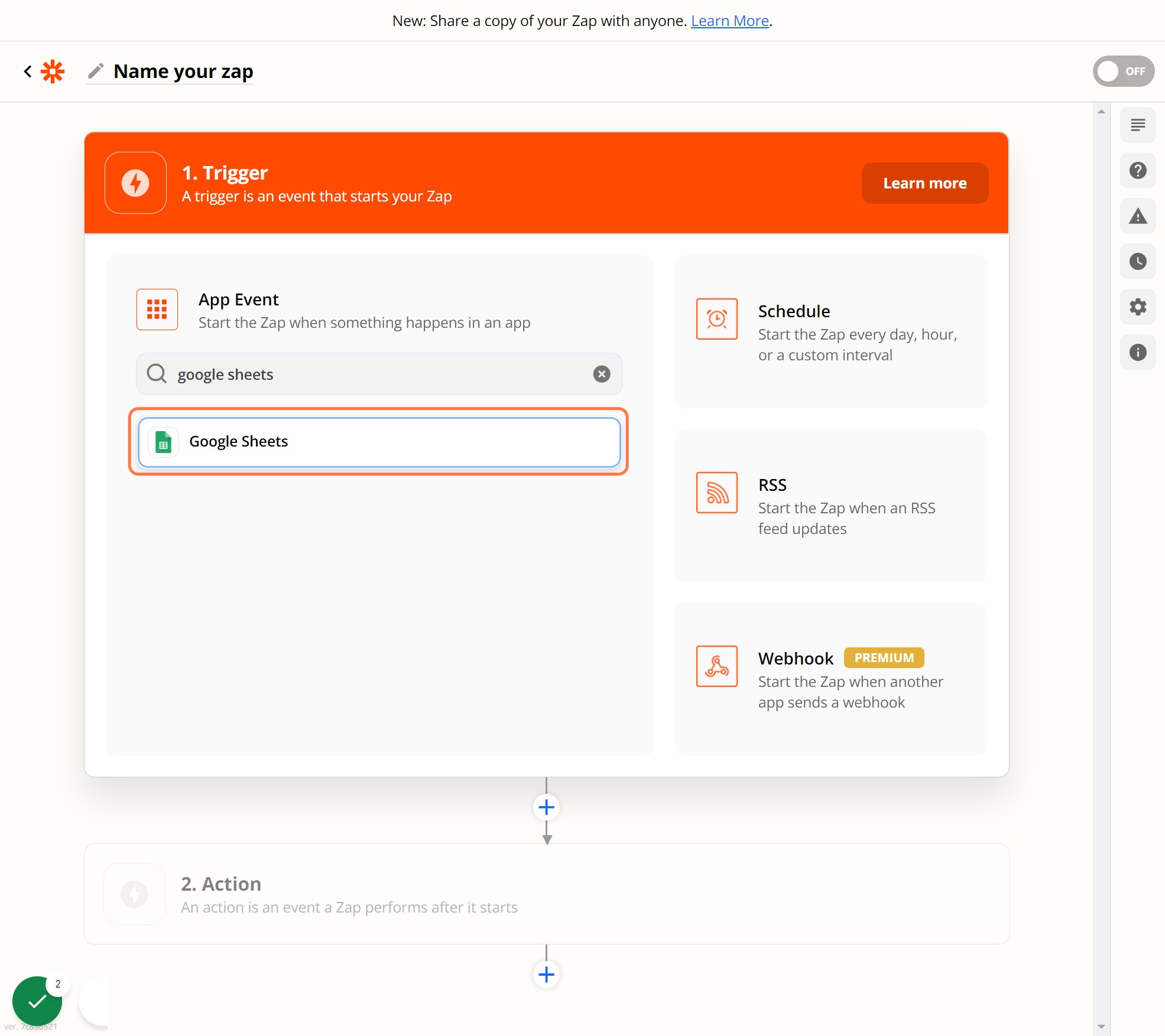 Click on Google Sheets