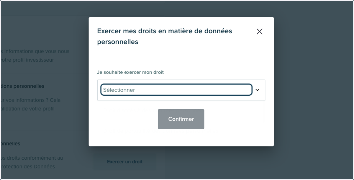 Cliquer sur le menu déroulant.