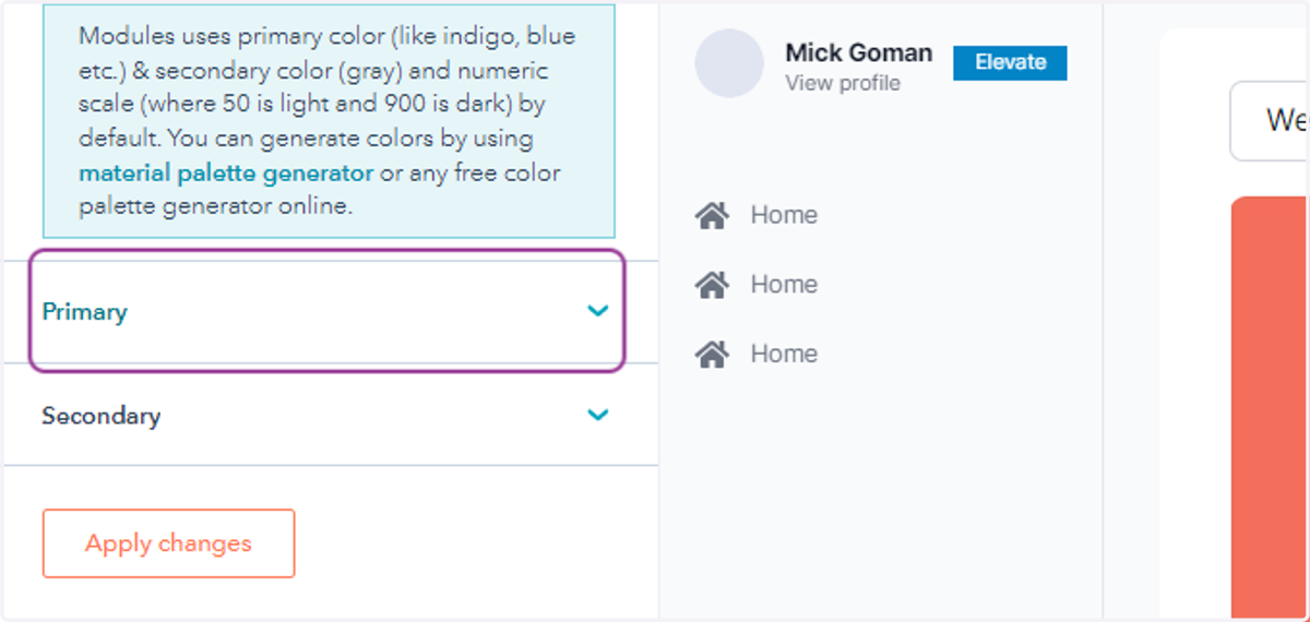 Edit Primary option
