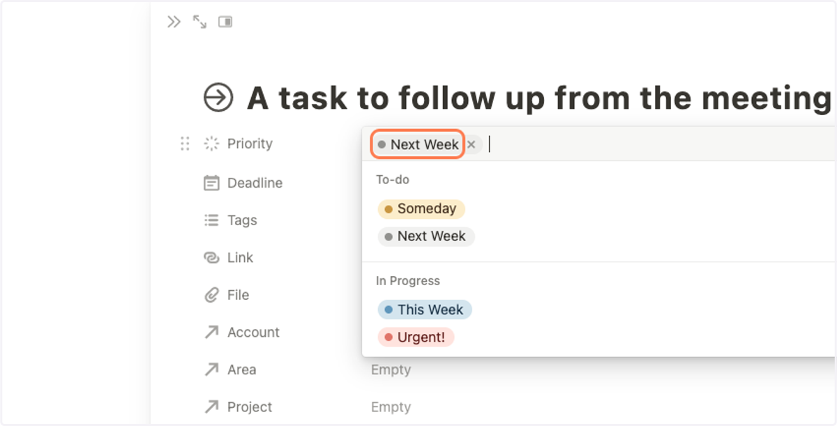 Select your Priority