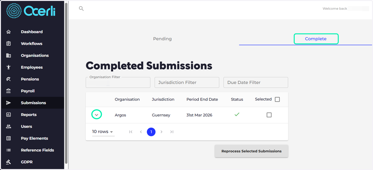 Select the 'Complete' tab