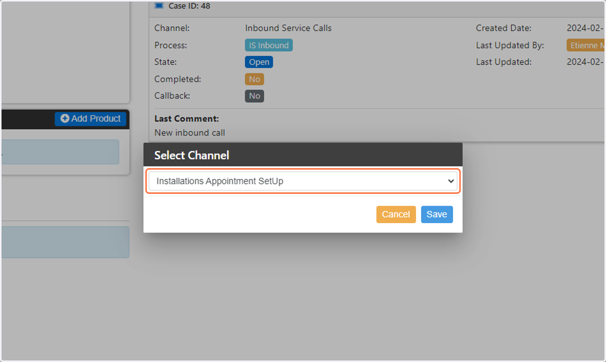 Select the Channel