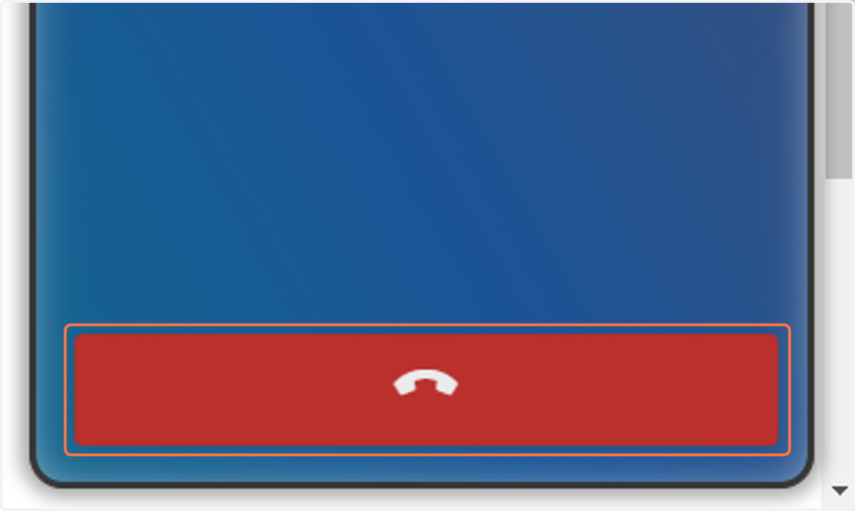 Click on the red call hangup button