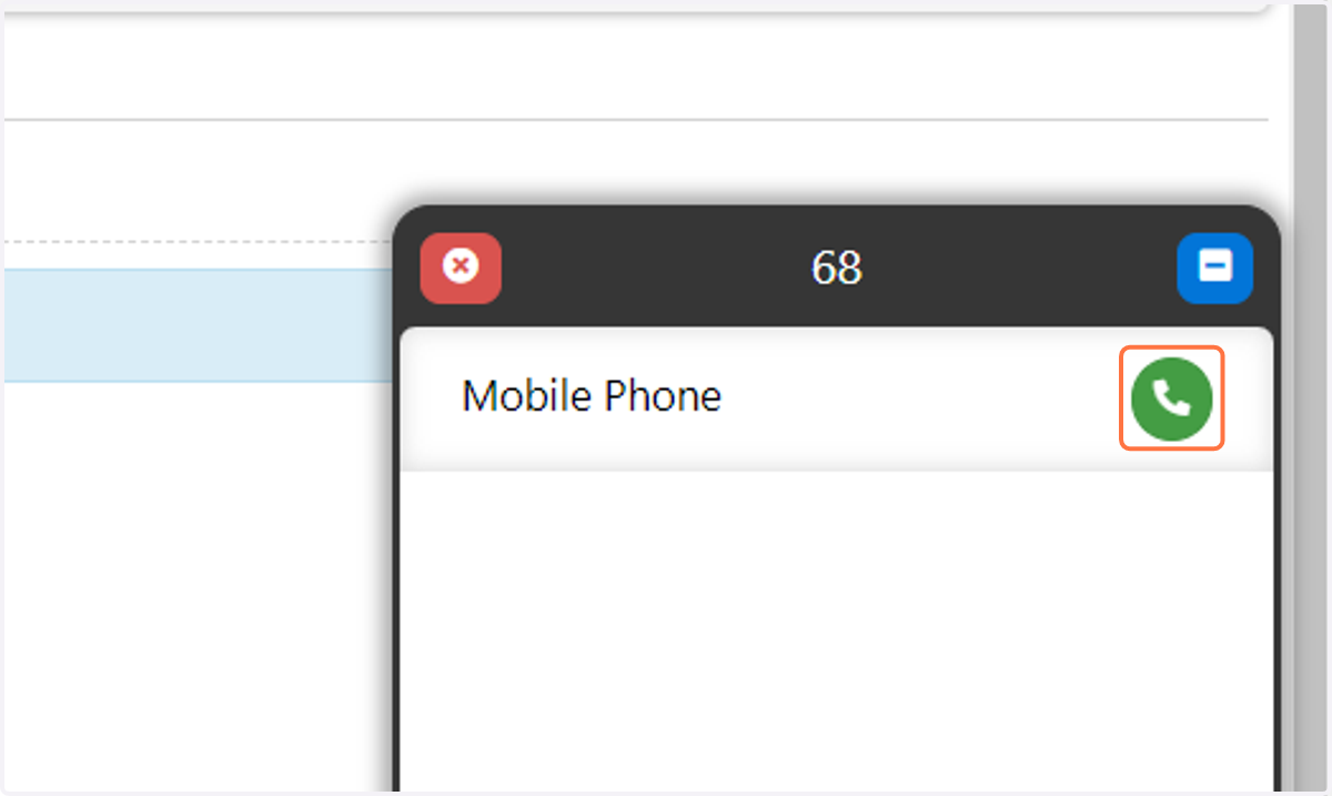 Click on the green call button