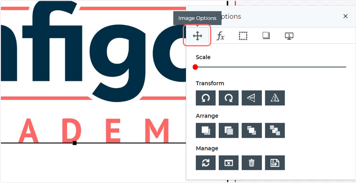 Open the image options