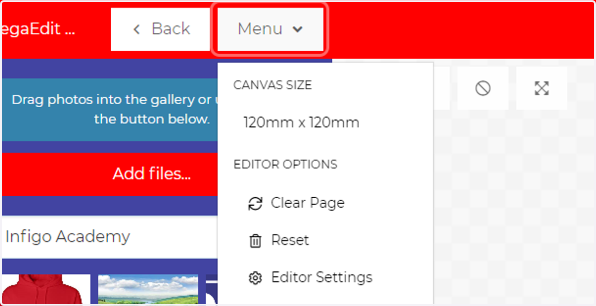 Click on Menu
