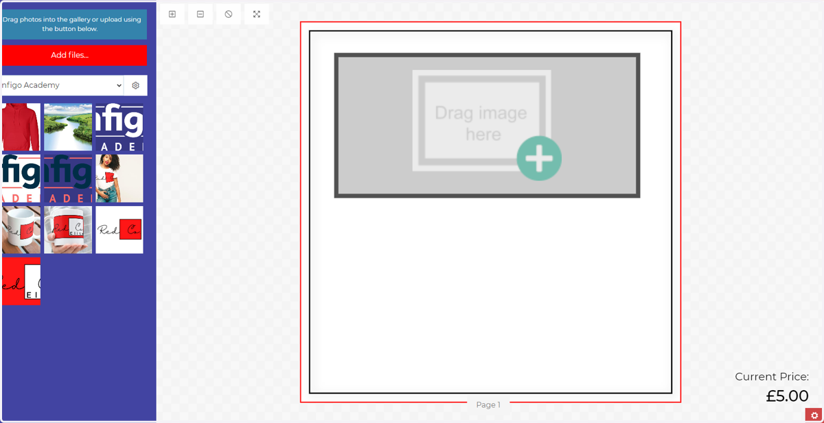 Notice that the image will be removed from the frame when the template is saved.