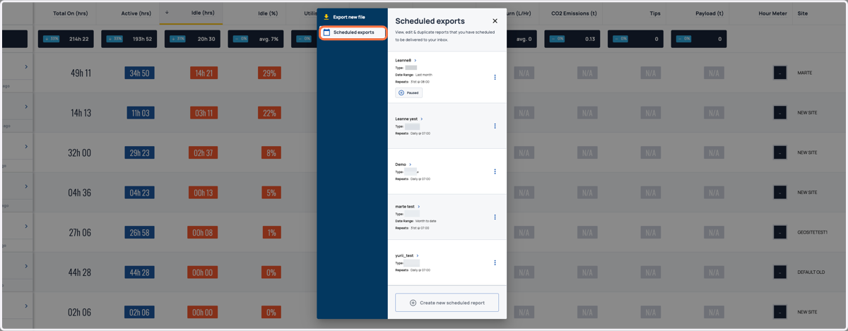 Select 'Scheduled Reports' from the left hand menu.